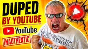 YouTube not recommending videos thumbnail showing shocked creator labeled inauthentic content shadowban demonetization issue