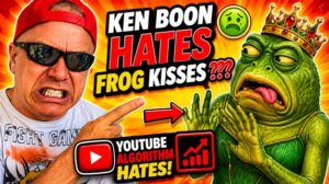 Funny thumbnail showing Boon Boys and Papa Boon rejecting a Princess Frog kiss while YouTube chaos explodes around them.