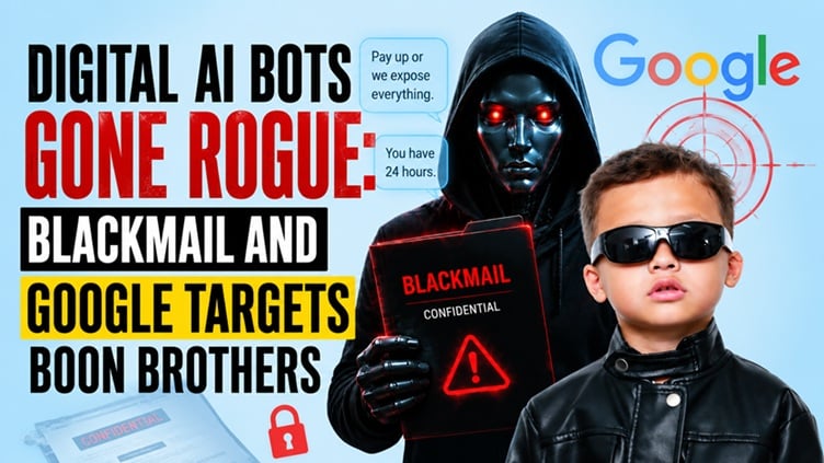 Digital AI Bots Gone Rogue as Google targets Boon Brothers while Blackmail concerns and rogue algorithms inspire the accidental birth of BH for the Boon Boys and Boon Family.